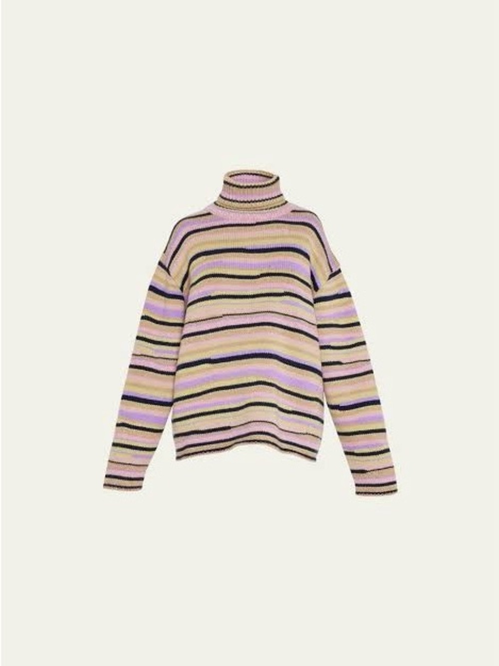 The Elder Statesman Horizon Loom Mock-Neck Cashmere Oversized Pullover